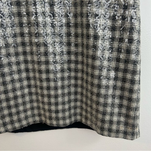 NWT Draper James Collection Plaid Sequin V-neck Top Black/White Size Small - Picture 13 of 14